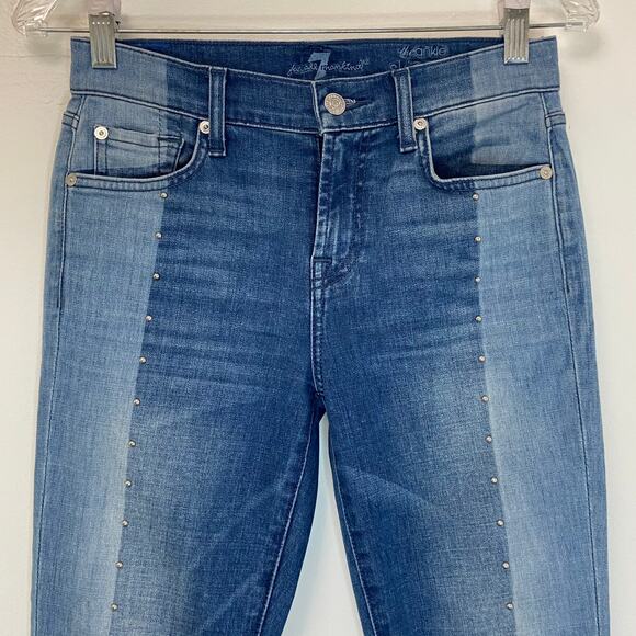 7 For All Mankind ANKLE SKINNY SHADOW SEAM & STUDS - Picture 4 of 11
